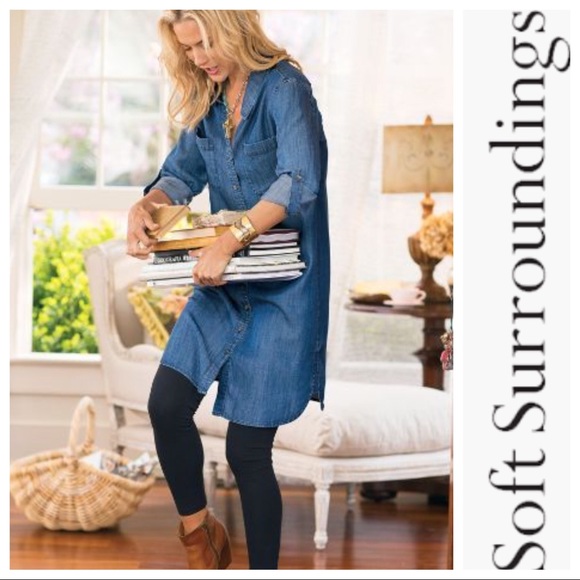 soft denim shirt dress